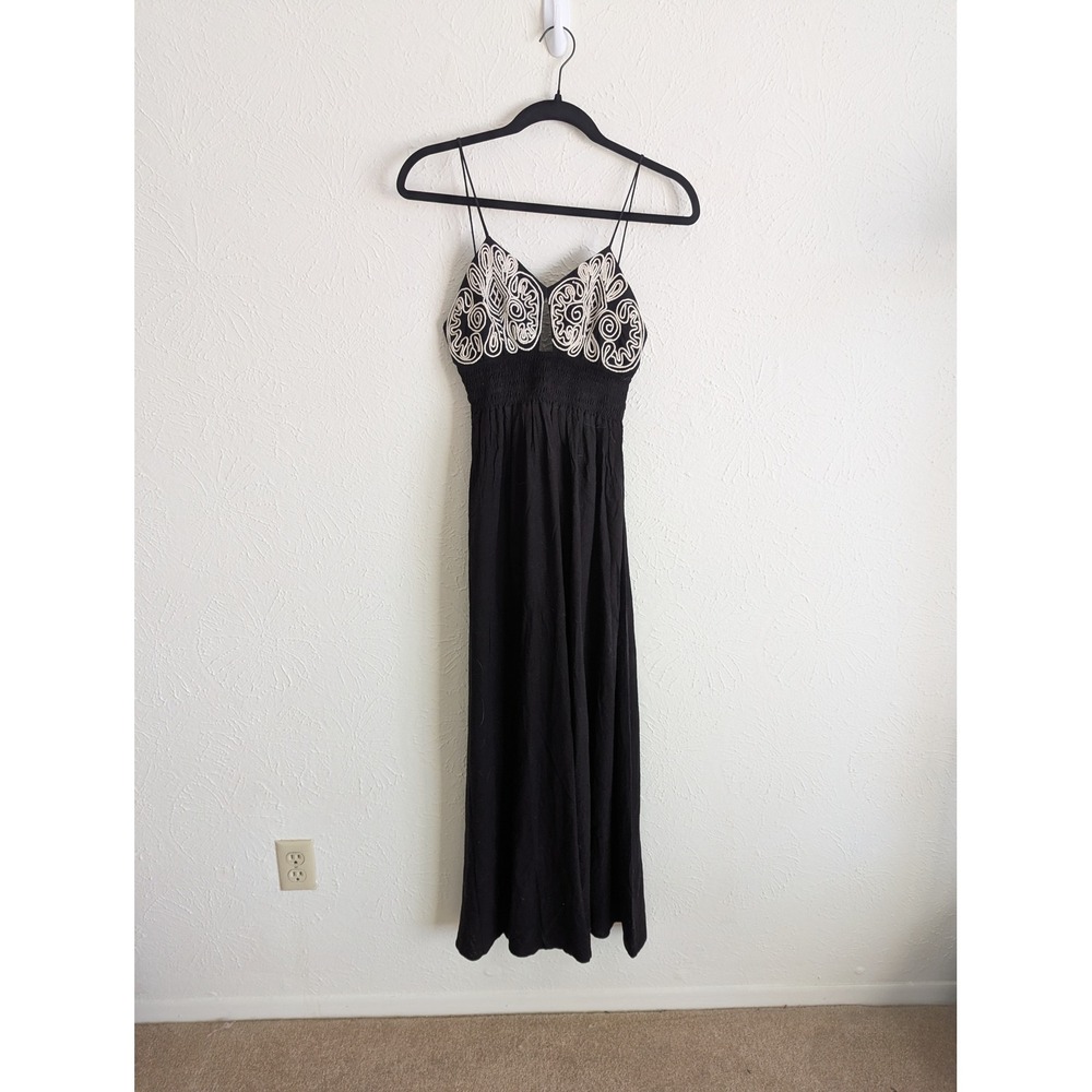 All That Remains Veia silk maxi dress‎ size AU 8 / US 4 black embroidered NWT - Picture 4 of 8